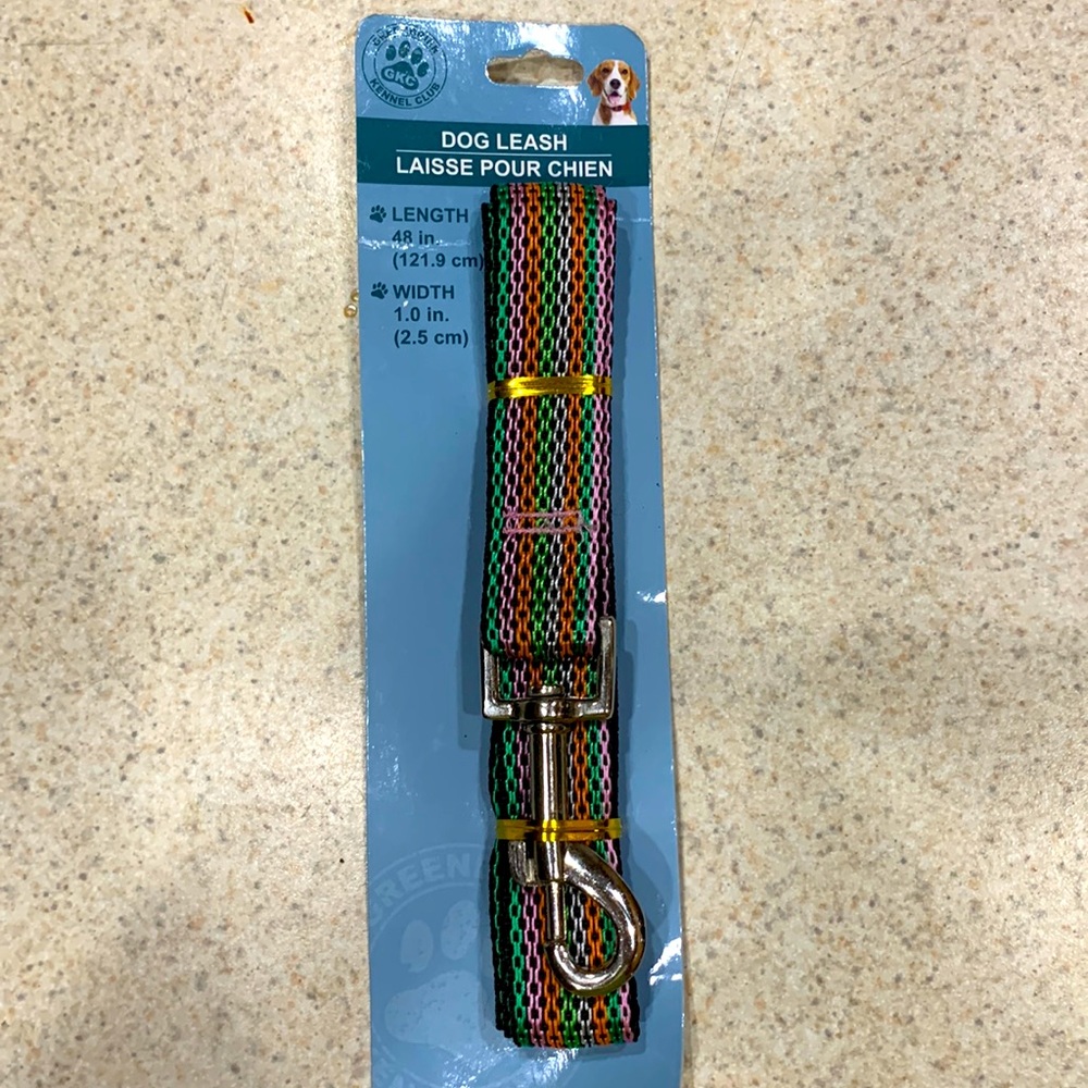 🐶 BRAND NEW XL RAINBOW 🌈 DOG LEASH! 48”L x 1”W; Greenbrier Kennel Club Brand!